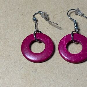 Pink Circular Earrings